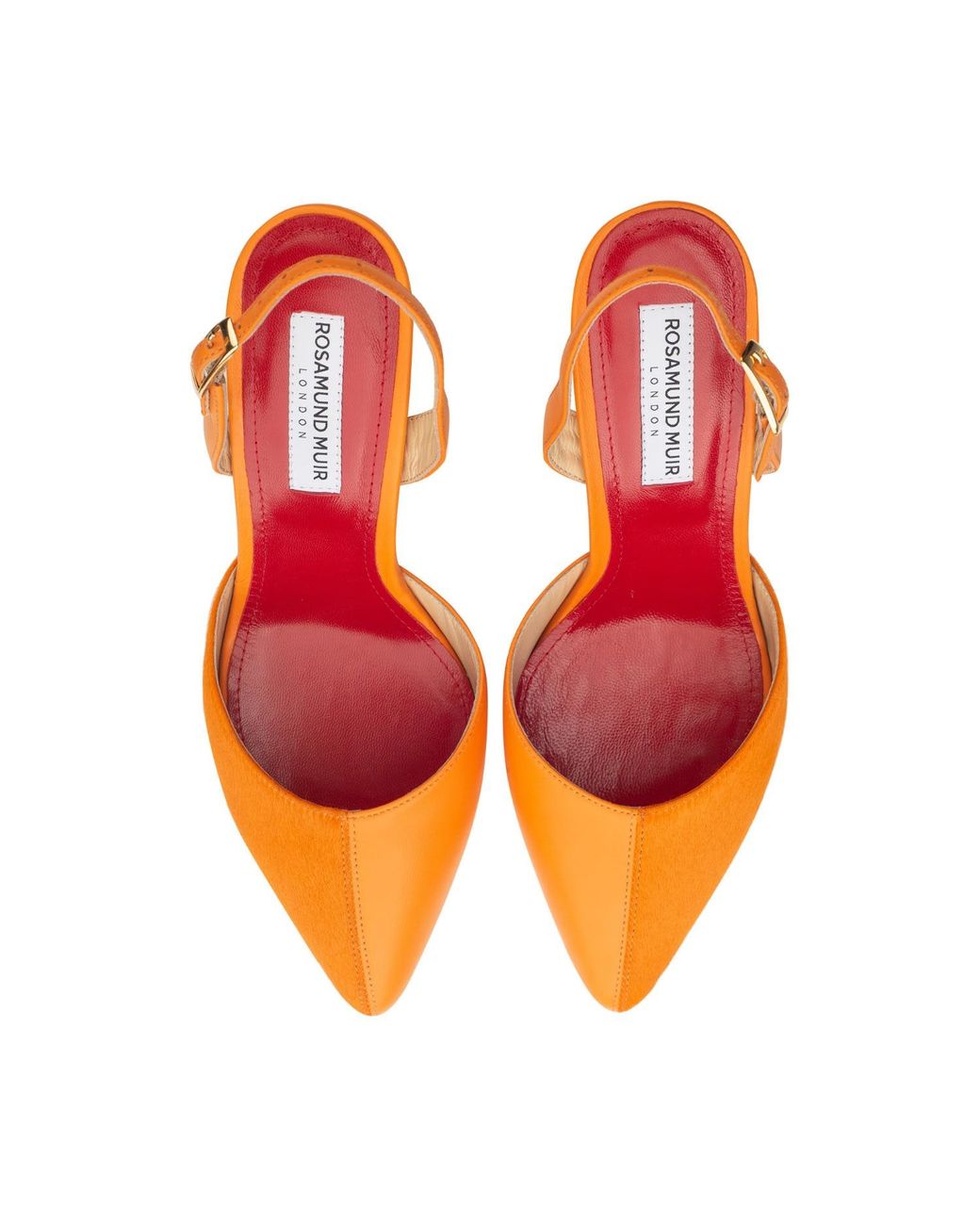 Rosamund Muir London Orange Augusta Duo-Texture Slingback Heels