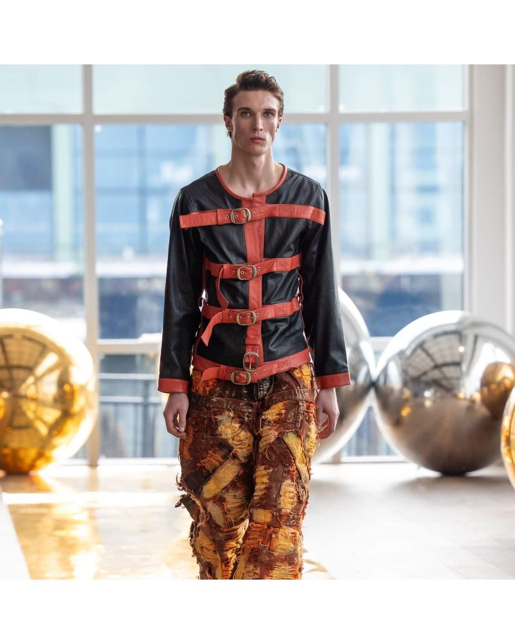 Zasta Studio Red The Restraint Leather Jacket