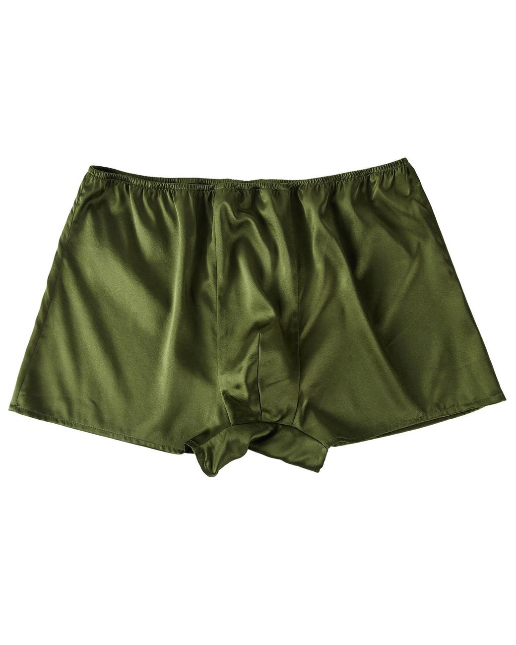 Soft Strokes Silk Green Deep Pure Mulberry Silk Trunks for men
