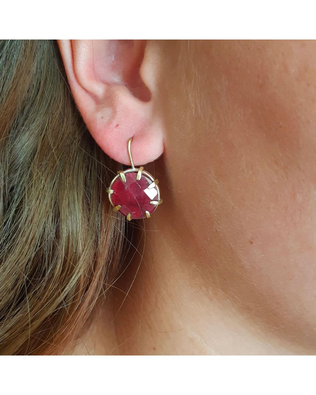 Lily Flo Jewellery Red Sereia Ruby Drop Earrings