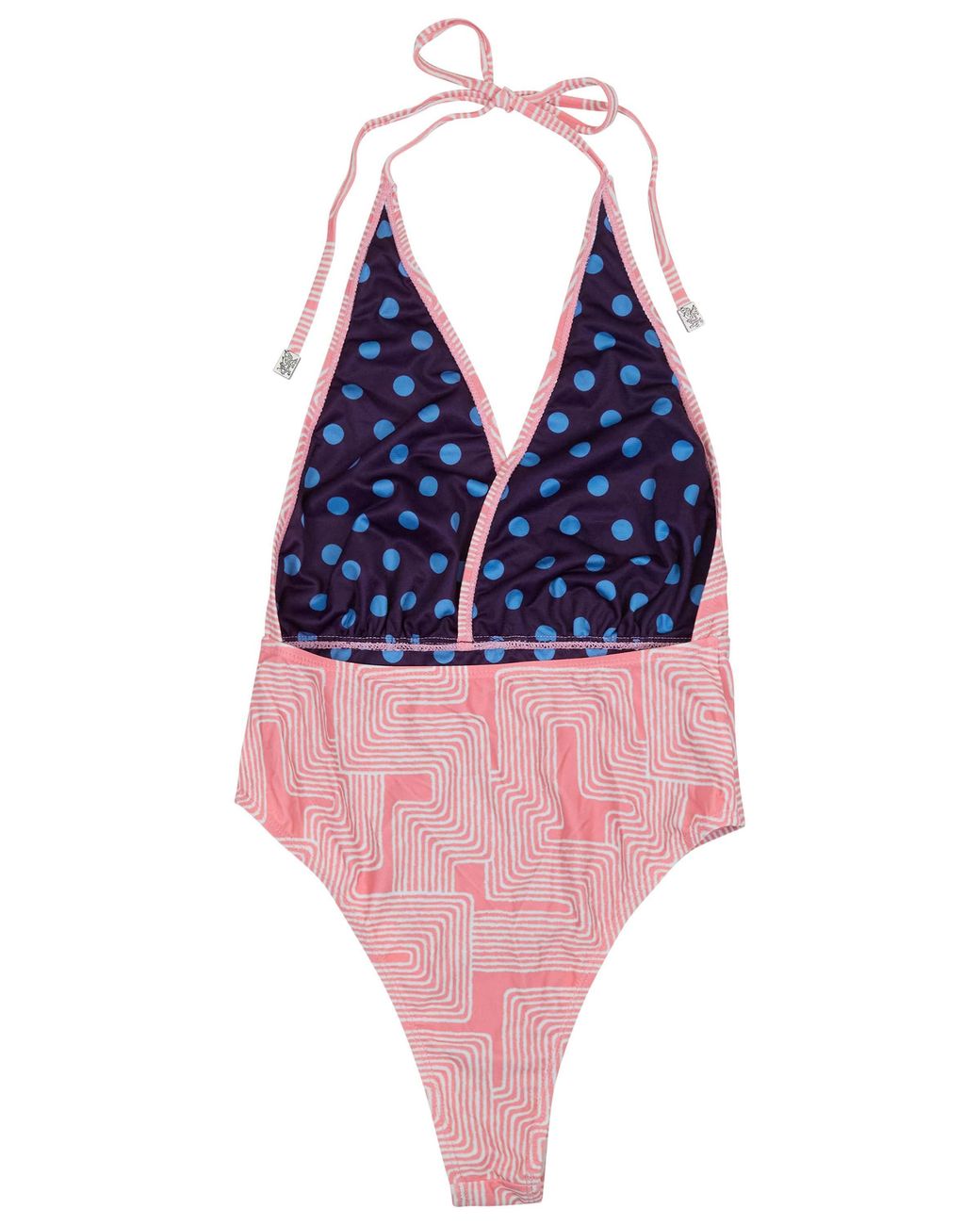 Lords of Harlech Pink Xena Inter Twine Coral Halter One-Piece Swimsuit