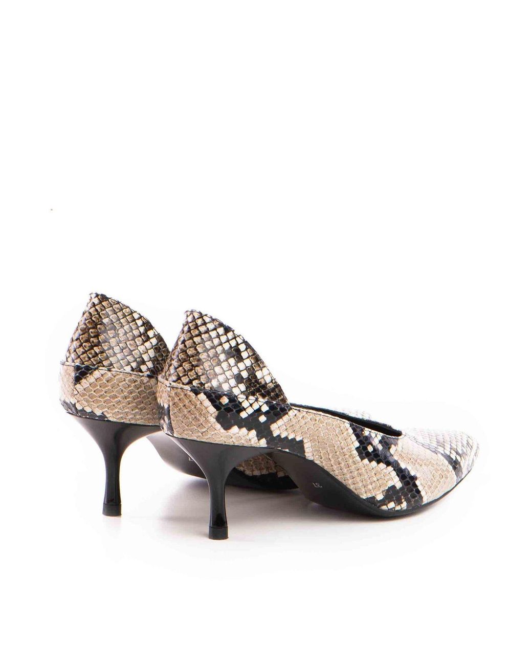 The 5Th Element Brown Neutrals Celine Snake-Embossed Leather Kitten Heels