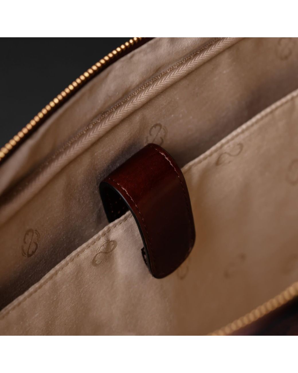 Time Resistance Brown Leather Briefcase Laptop Bag for men