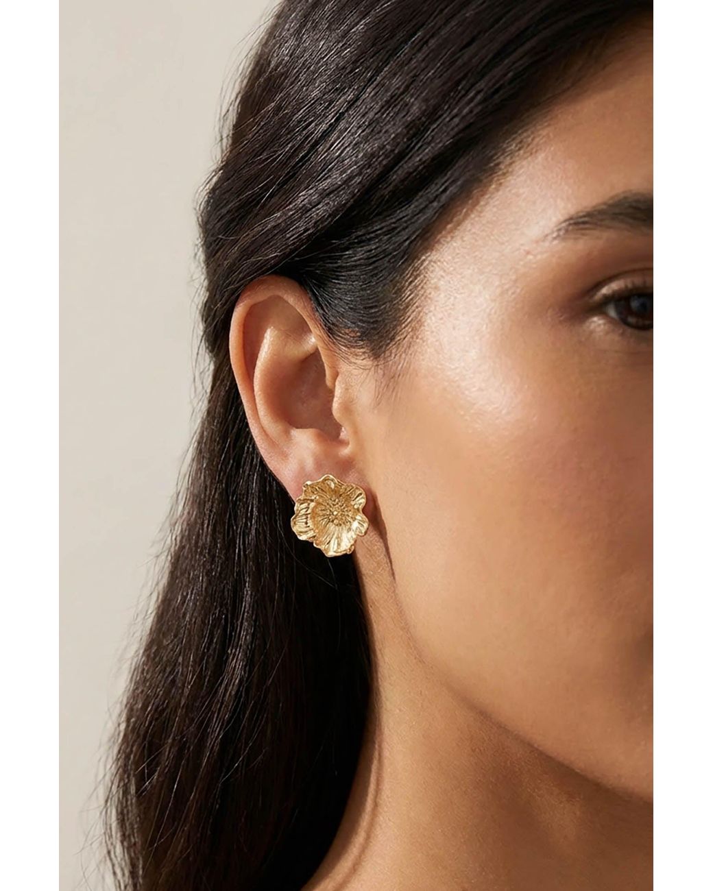 Astor & Orion Metallic Poppy Floral Stud Earrings