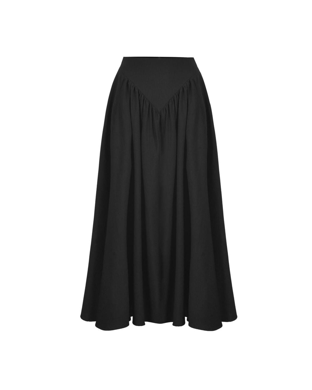 Oh!Zuza Black Echo Viscose Midi Skirt With Pockets –