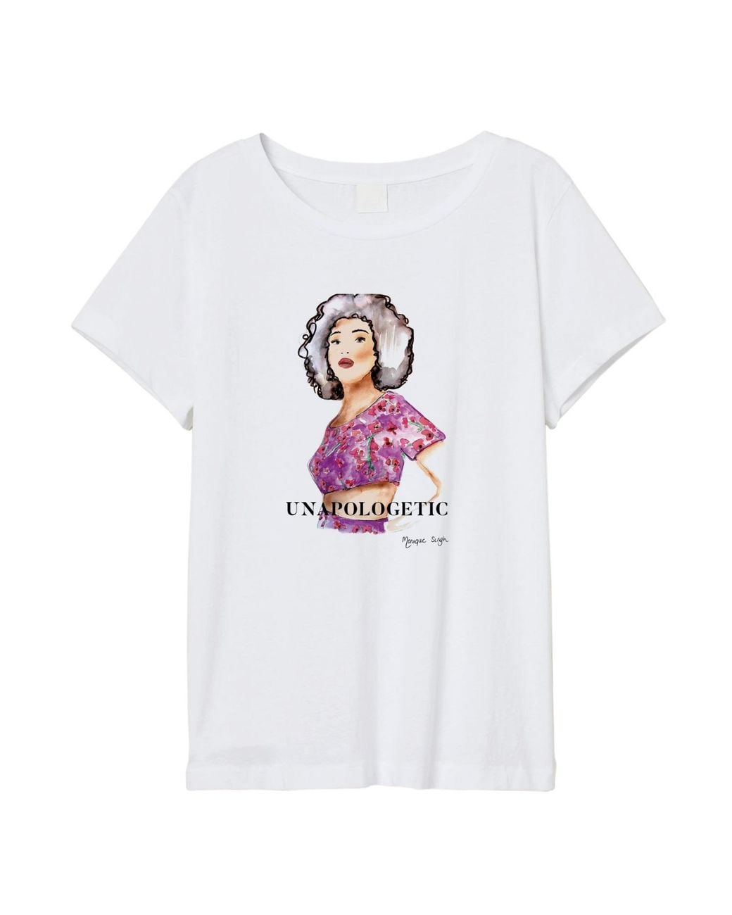 Monique Singh White Unapologetic T-Shirt Aicha