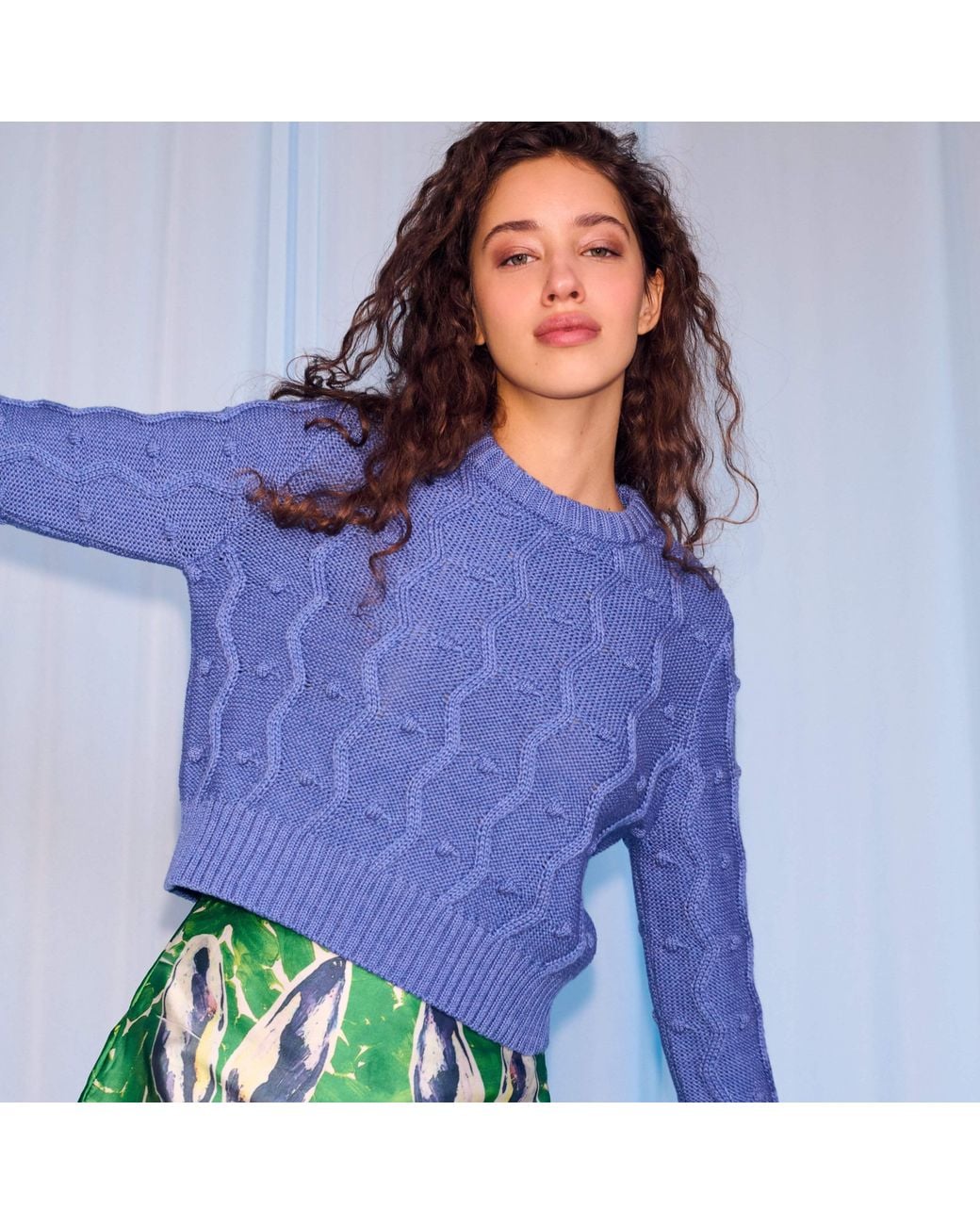 Gigi Knitwear Blue Bubble Sweater