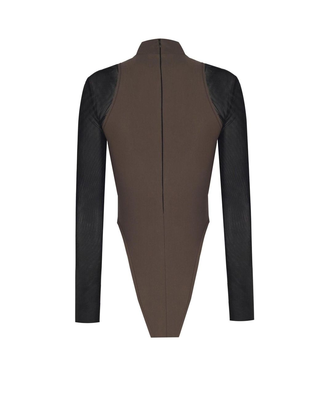 No'design Black Long Sleeve Cut-Out Khaki Bodysuit