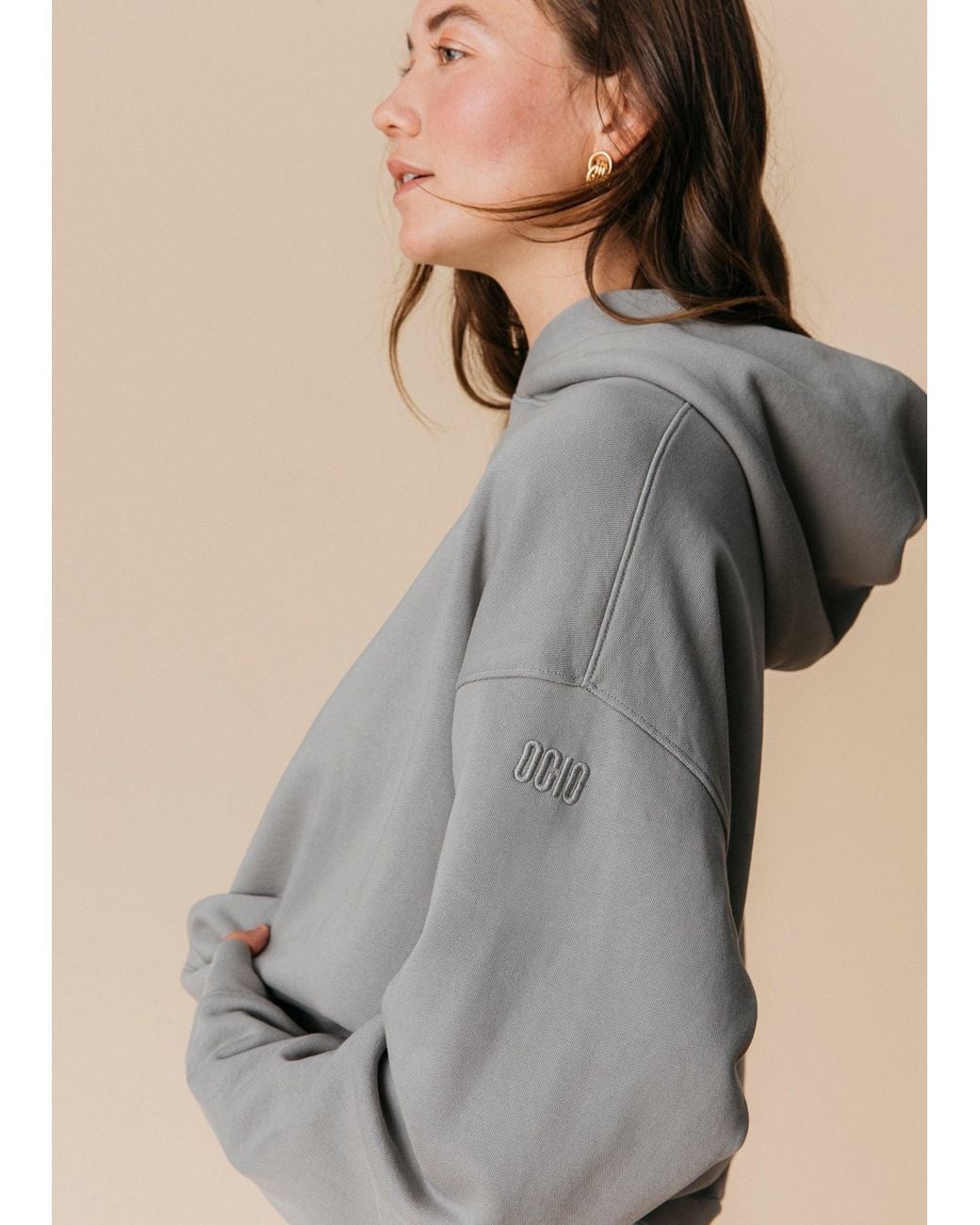 Ocio Leisurewear Gray Neutrals Oversized Hoodie