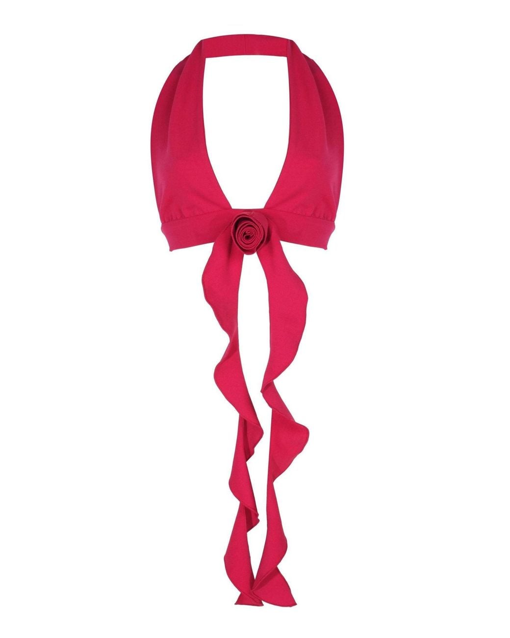 No'design Red Bustier With Rose Detail
