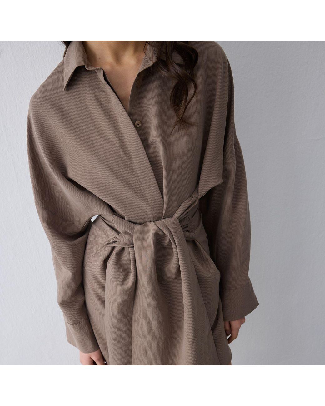 Thisisu Collection Brown Verda Shirt Dress – Striped