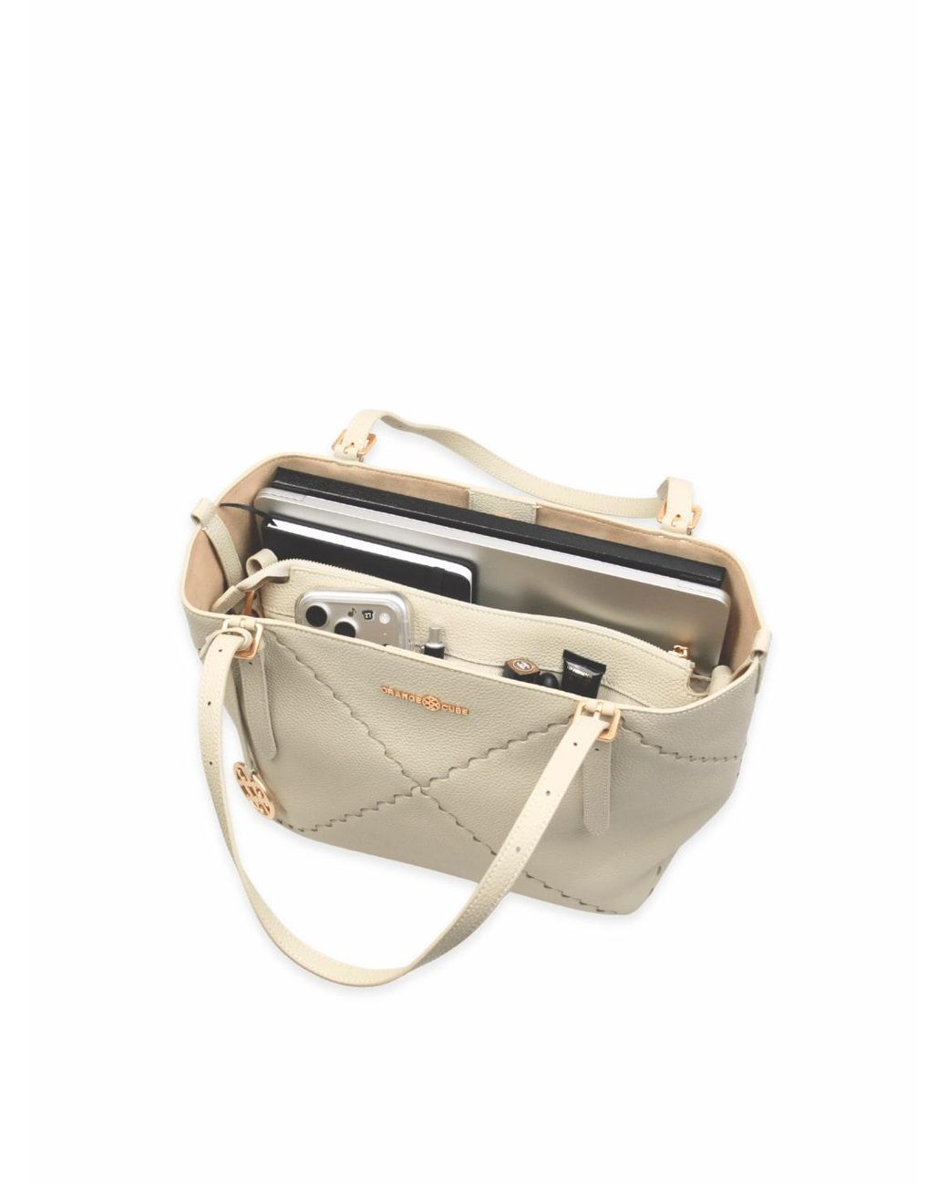 Orange Cube White Dusk Mosaic Tote