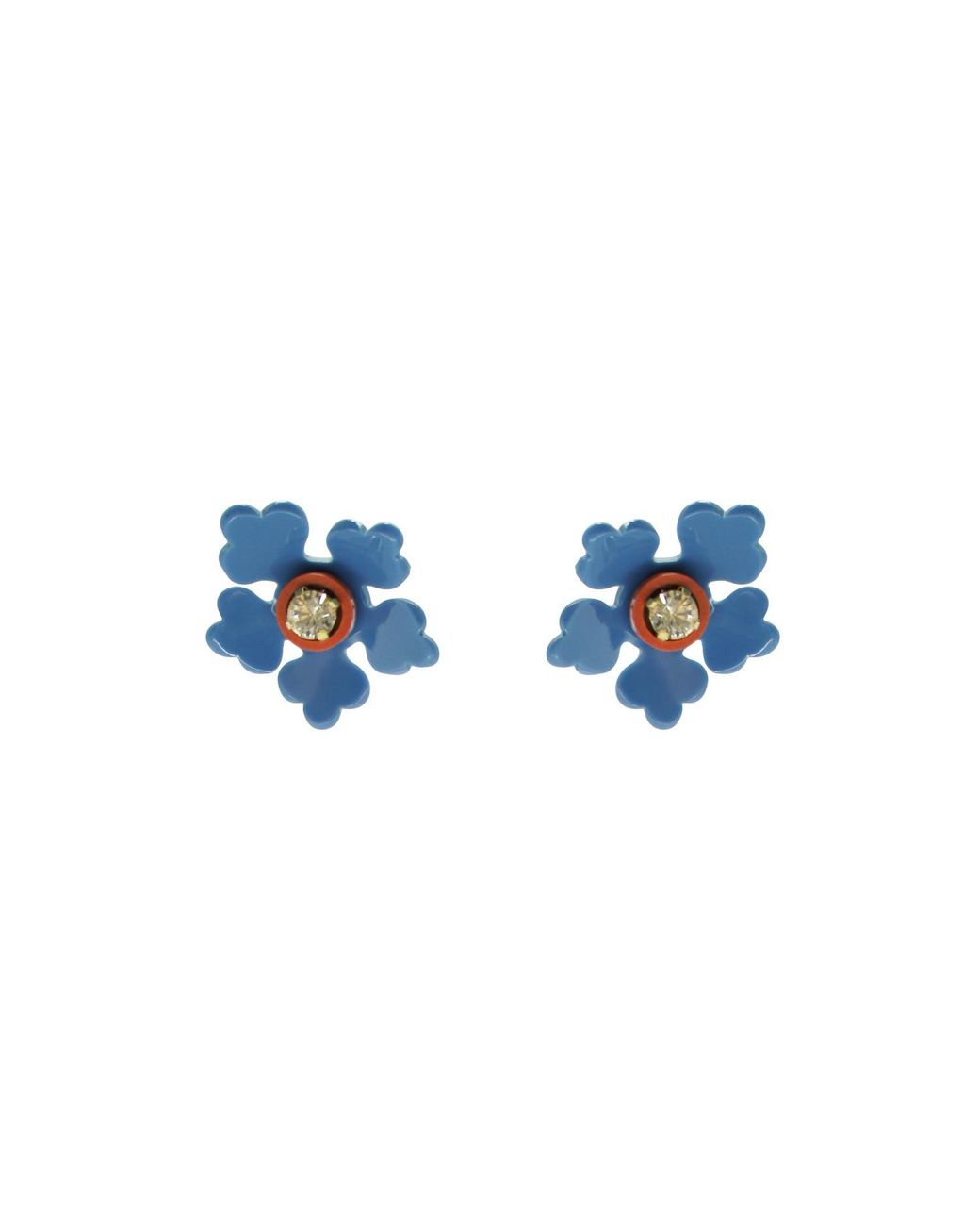 Gissa Bicalho Blue Acrylic Handmade Earring Kit Flower