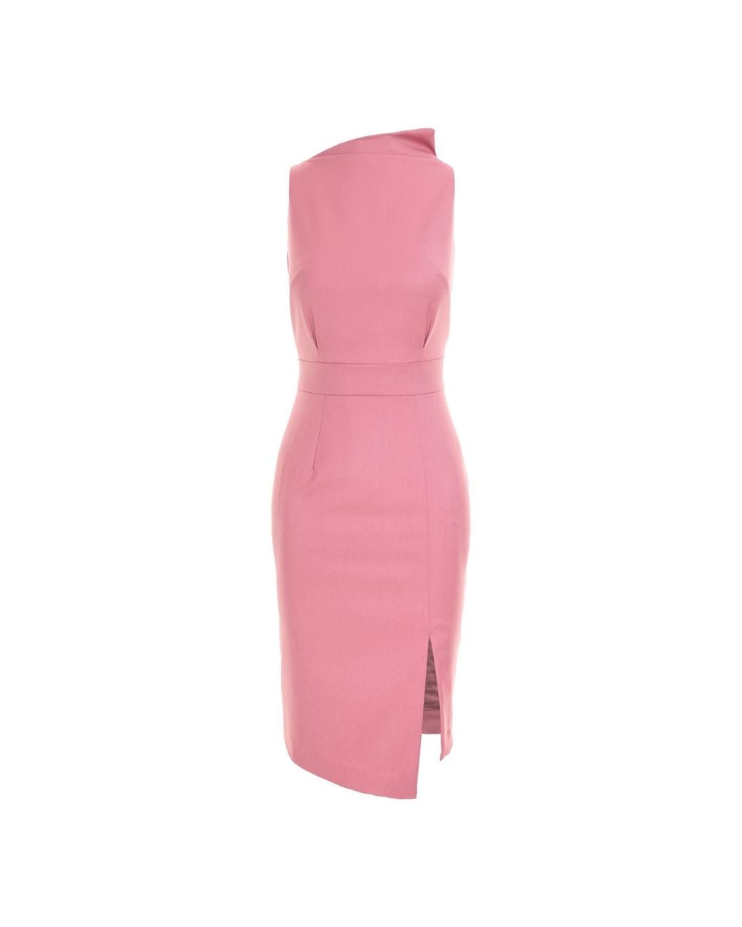 AVENUE No.29 Pink Bodycon Midi Dress With Leg Slit