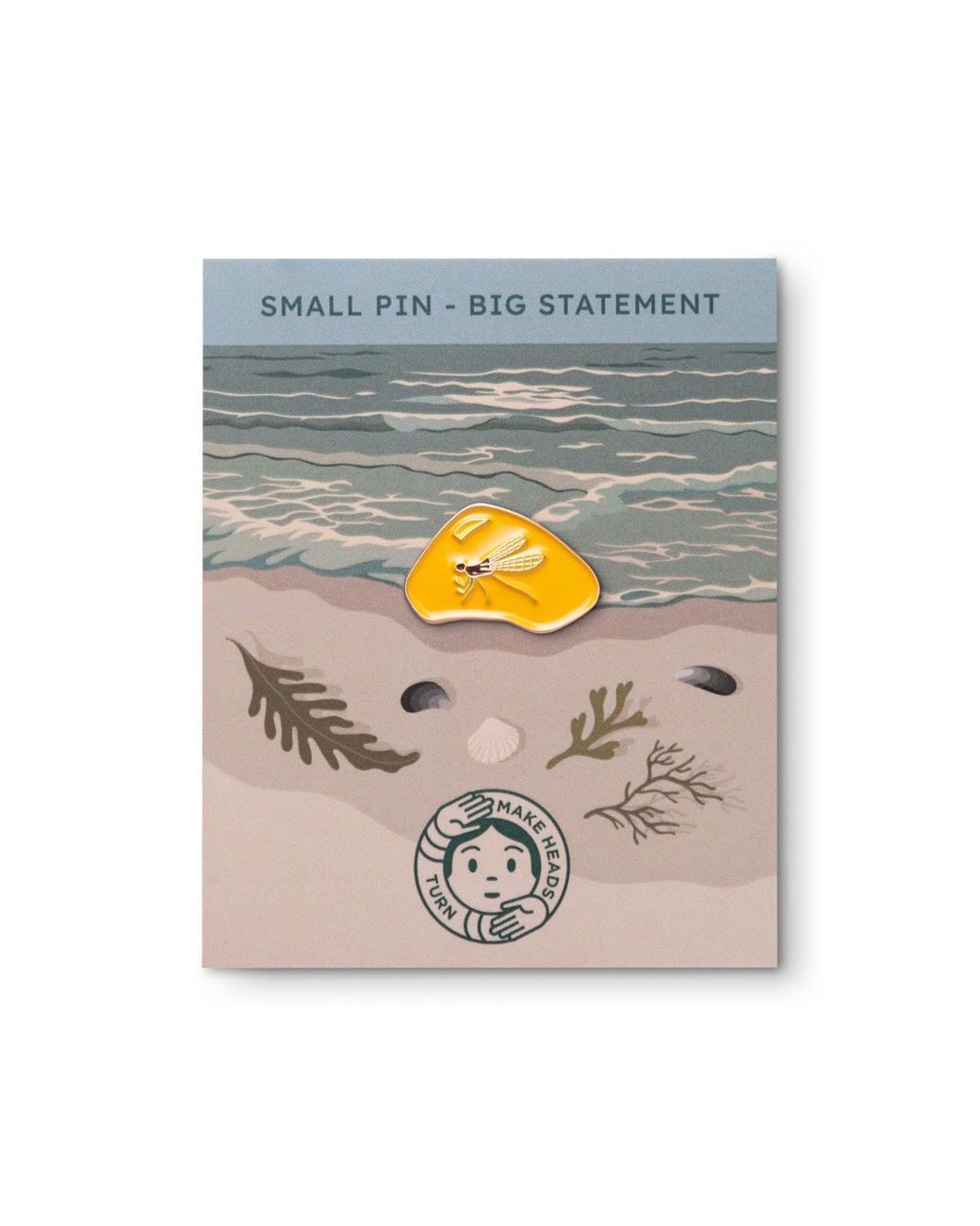 Make Heads Turn Yellow Enamel Pin Amber