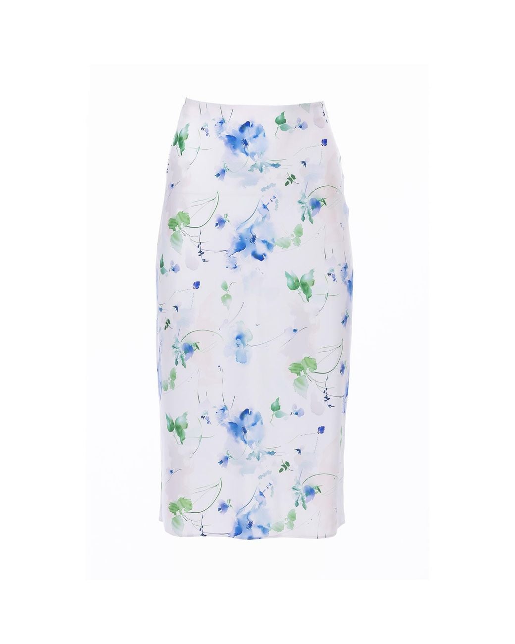 Carloslines Blue Bias Satin Skirt