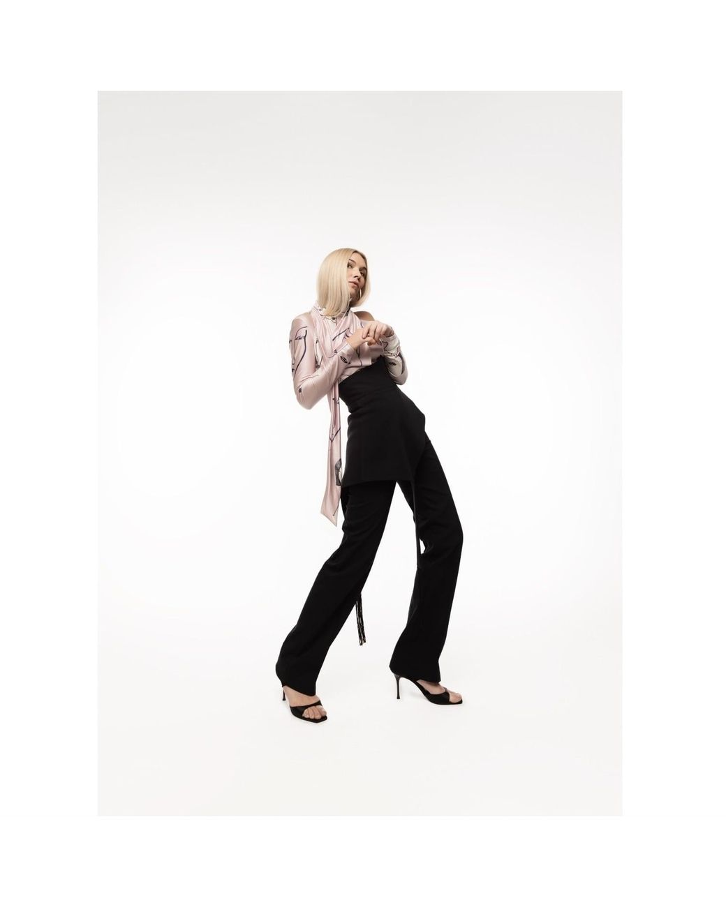 Julia Allert Black Full-Length Tailored Straight Leg Pants With Back Zipper