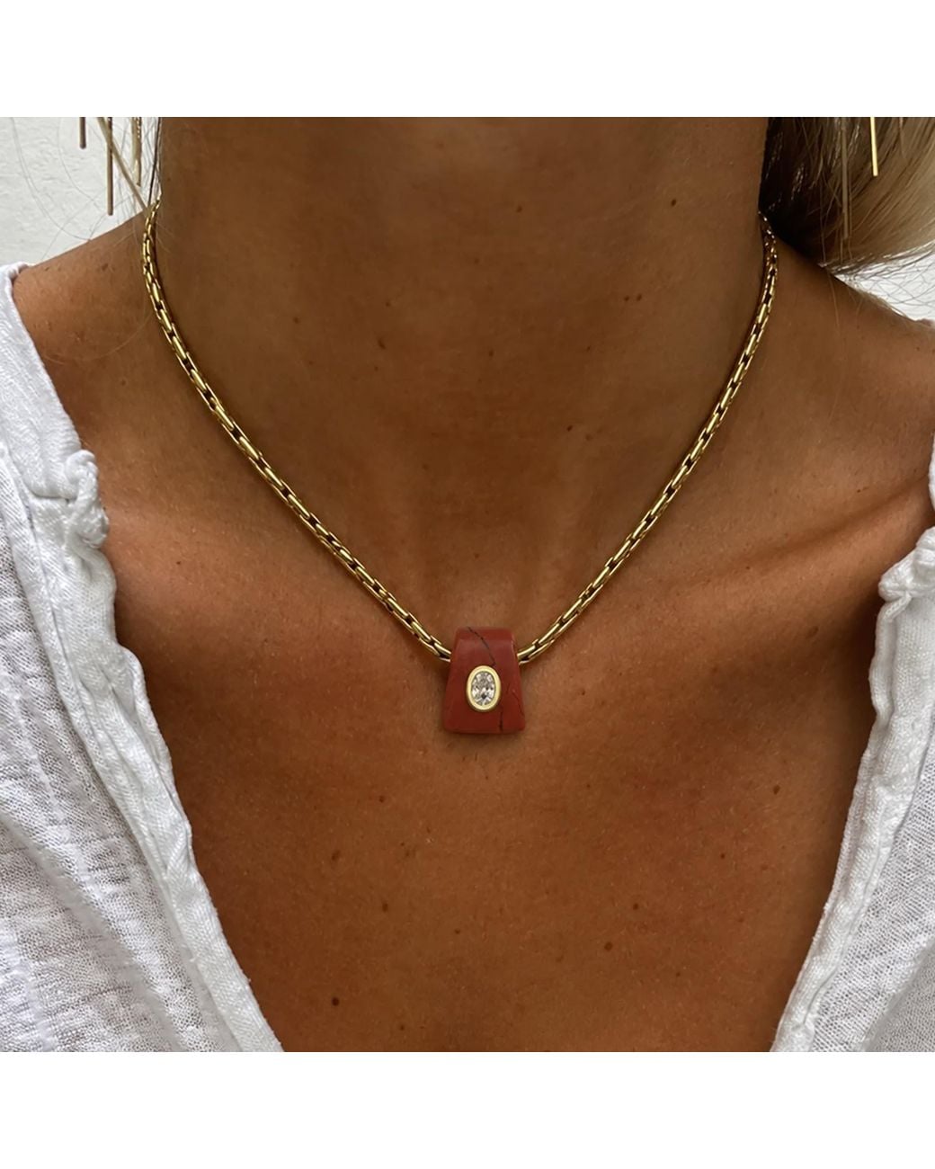Hye Jane Jewelry Metallic Bowie Jasper Necklace