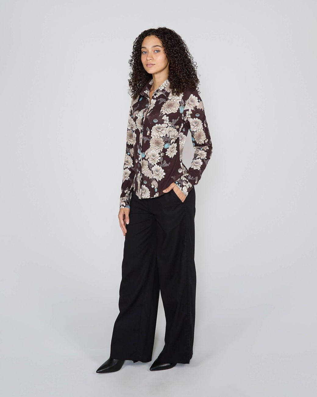 Lords of Harlech Black Stephanie Serious Floral Shirt