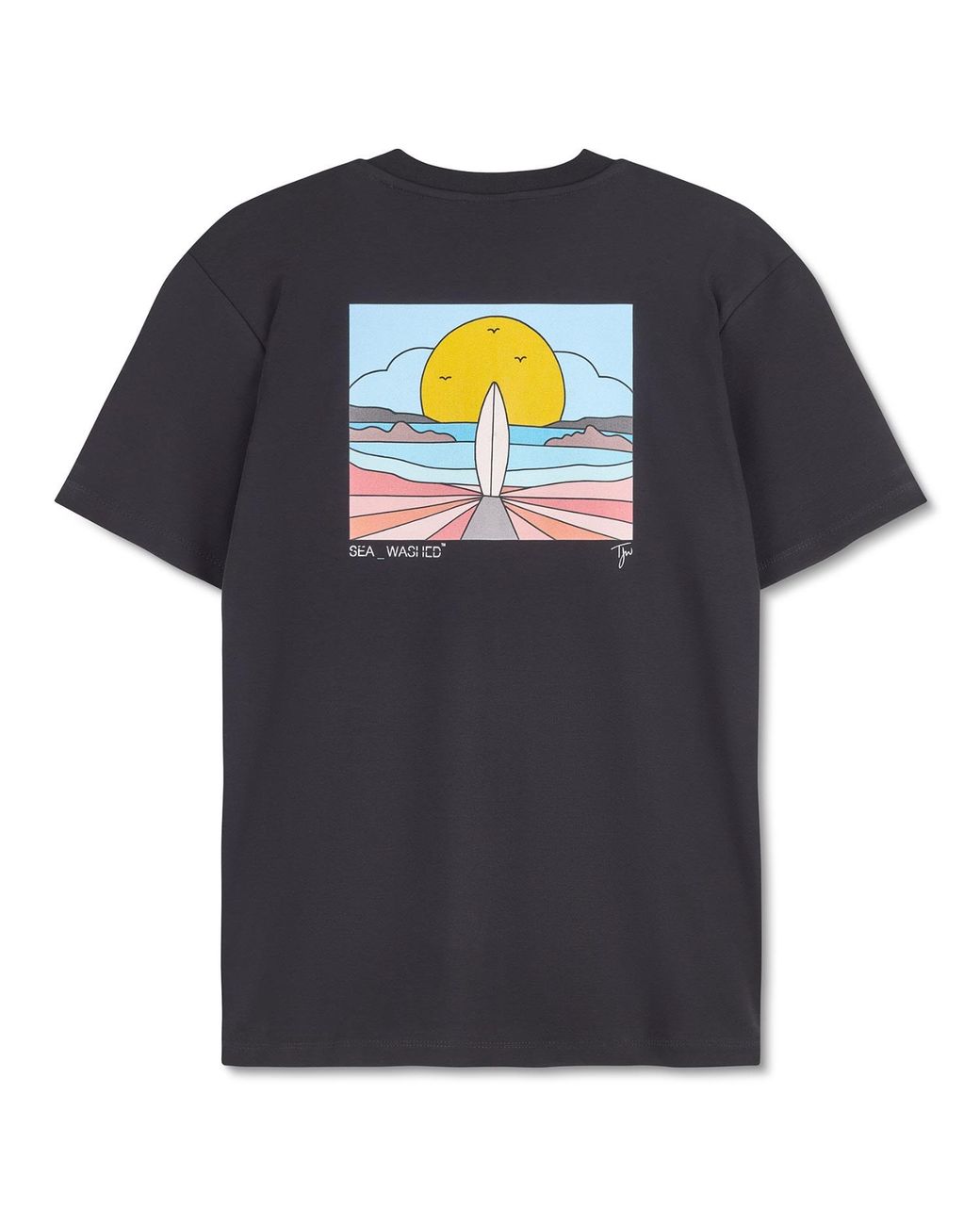 Sea_Washed Black Sundown Tee for men