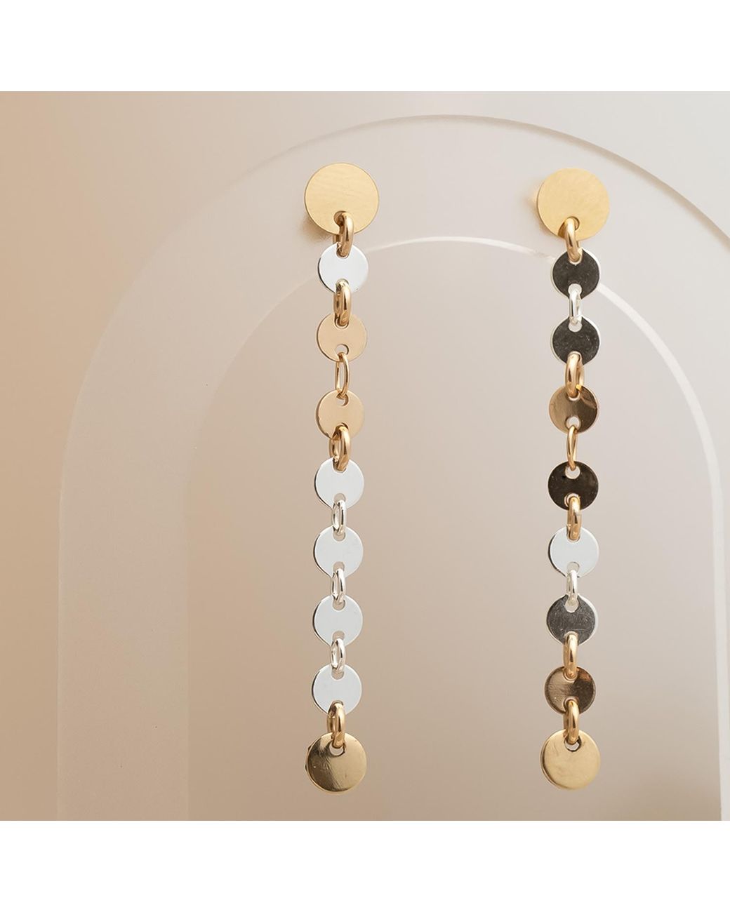 Kate Koel Metallic Mixed Metal Dot Disc Earrings
