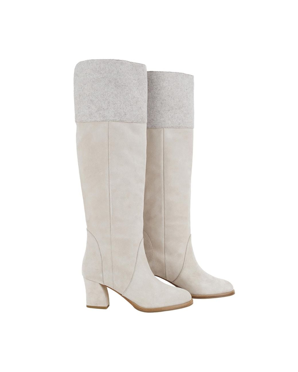 Moon D'elle White Neutrals Zenit Knee High Boots