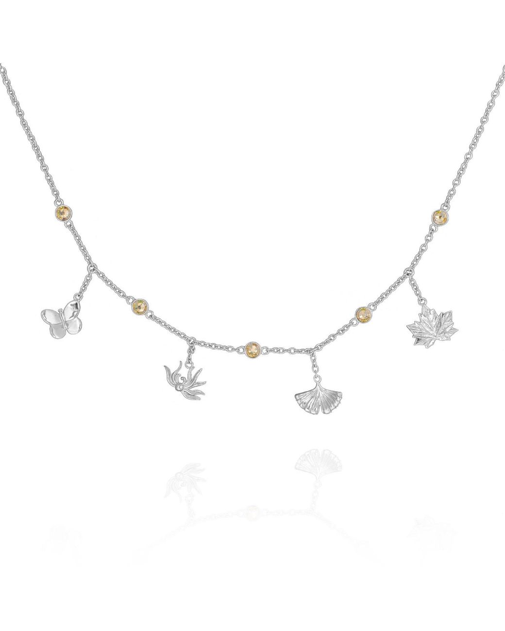Far East Jewelry Metallic Handcrafted & Crystal Autumn Sound Necklace