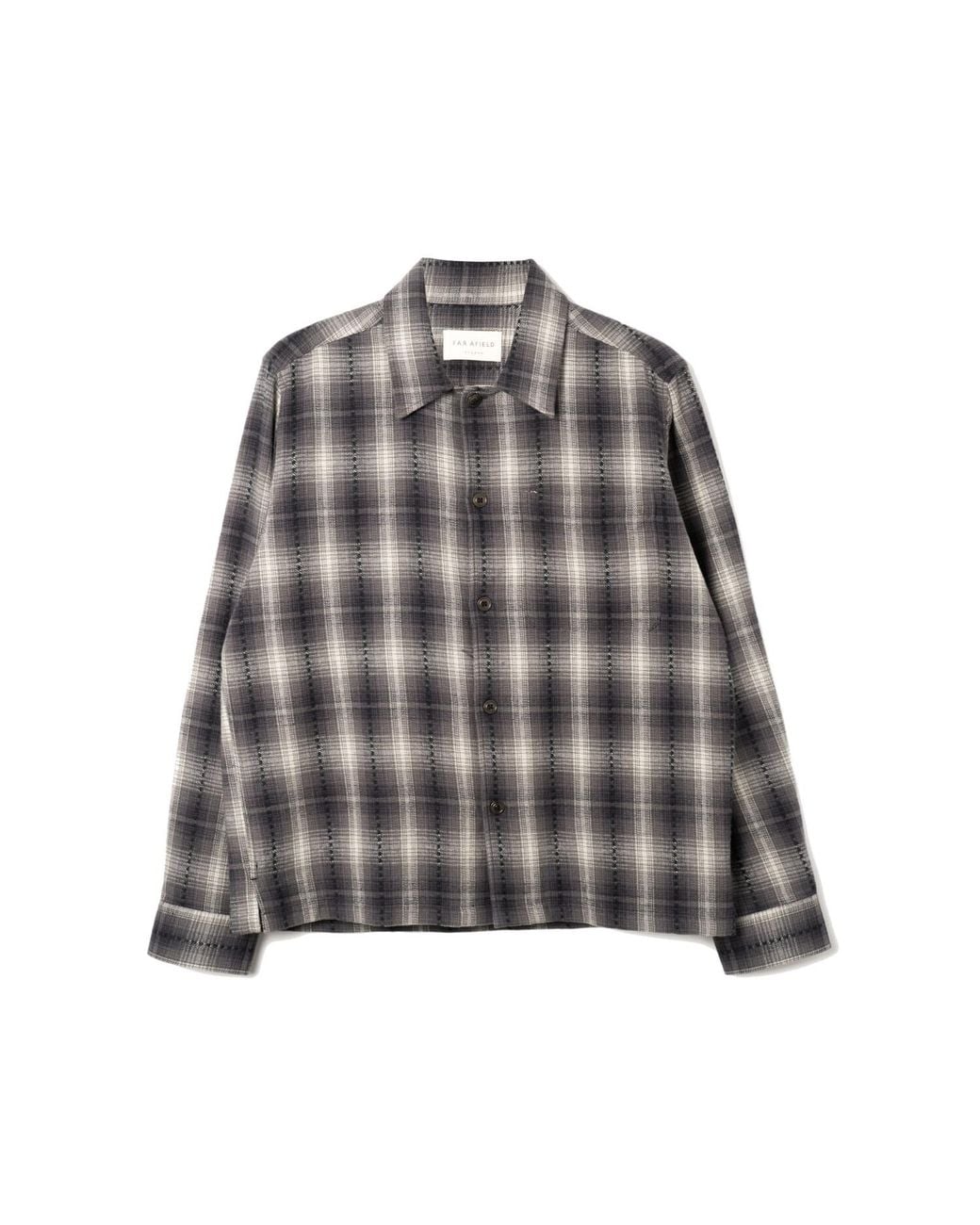 Far Afield Gray Kali Check Busey Shirt for men