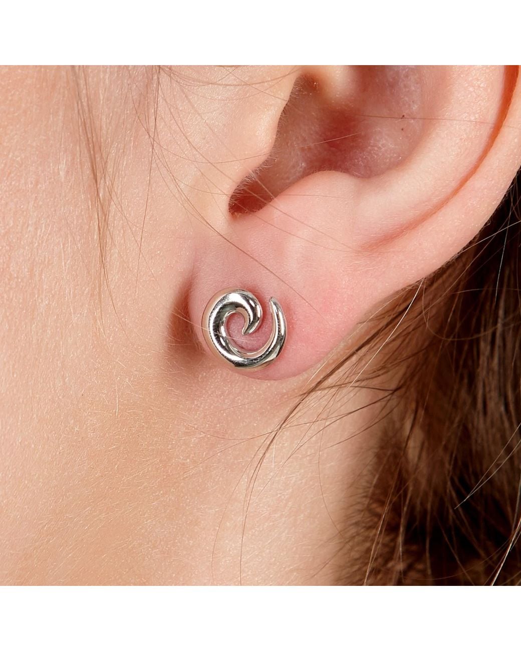 Lucy Quartermaine Metallic Solid Sterling Swirl Studs
