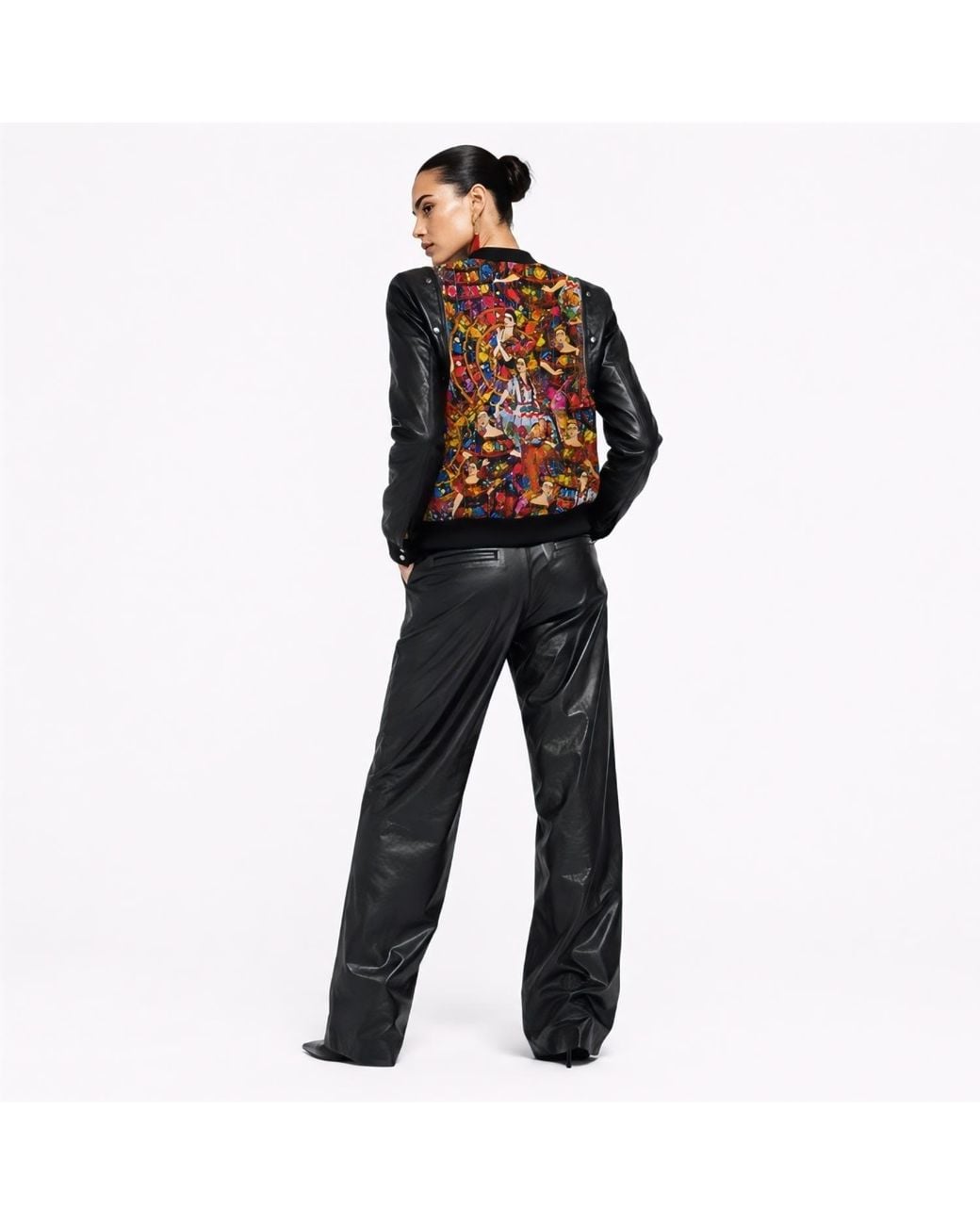 Zasta Studio Black Detachable Leather Cotton Hybrid Sweatshirt A