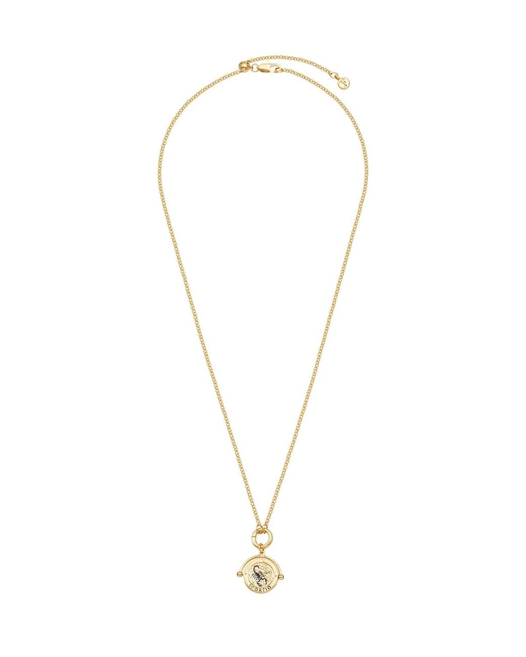 Fable England Metallic Scorpio Zodiac Spinner Necklace