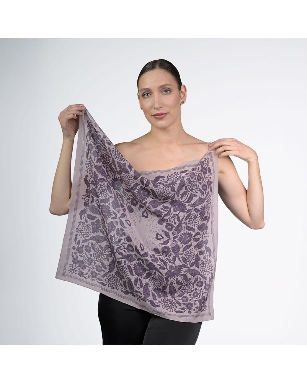 Silk&Soul Purple Bird Scarf