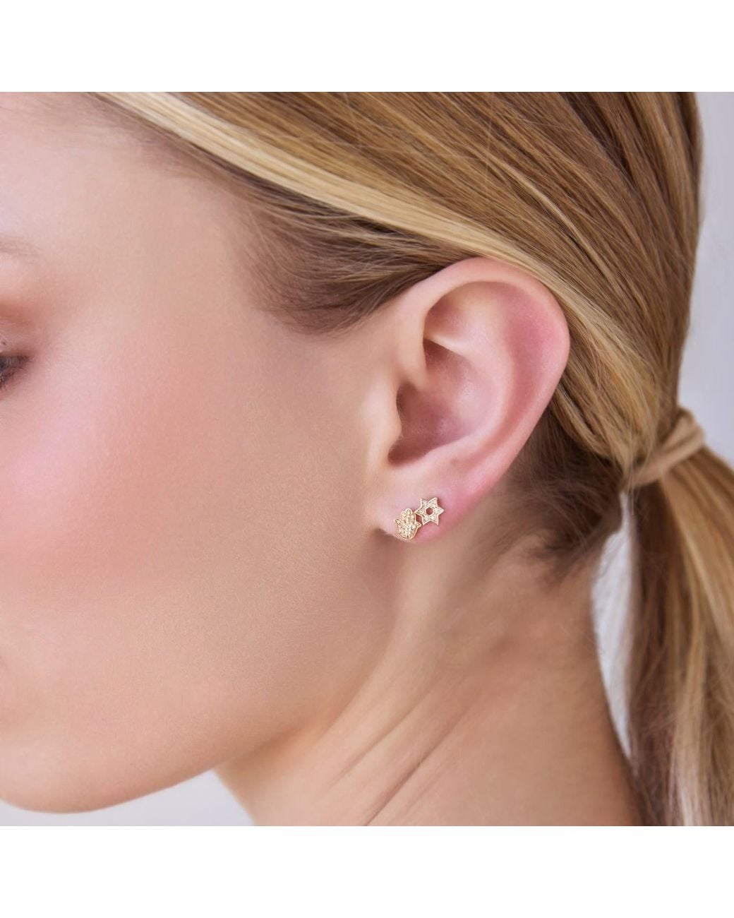 Maya Brenner Metallic Pavé Charm Stud