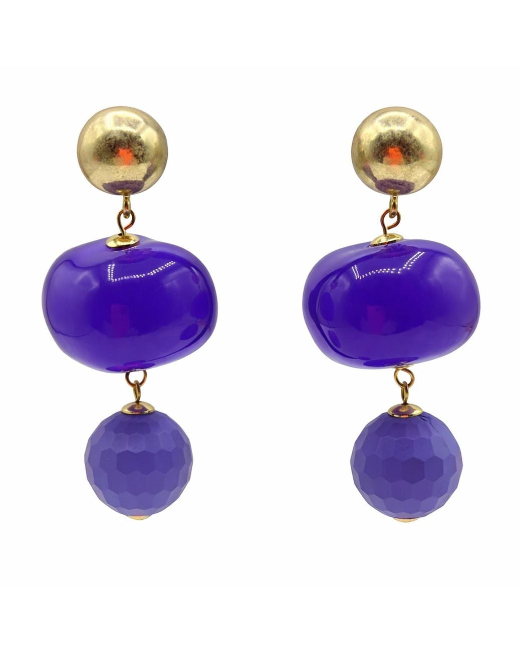 Michael Nash Jewelry Purple Analise Triple Resin Drop Pierced Earrings