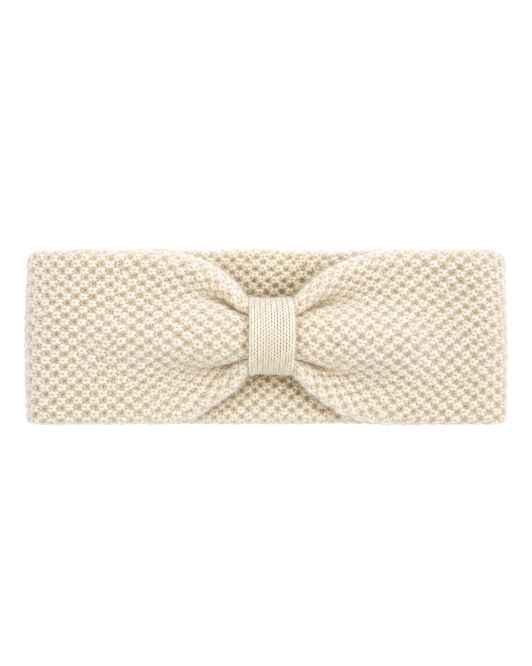 Pink Maharani Natural Neutrals Knitted Bow Headband – Ivory