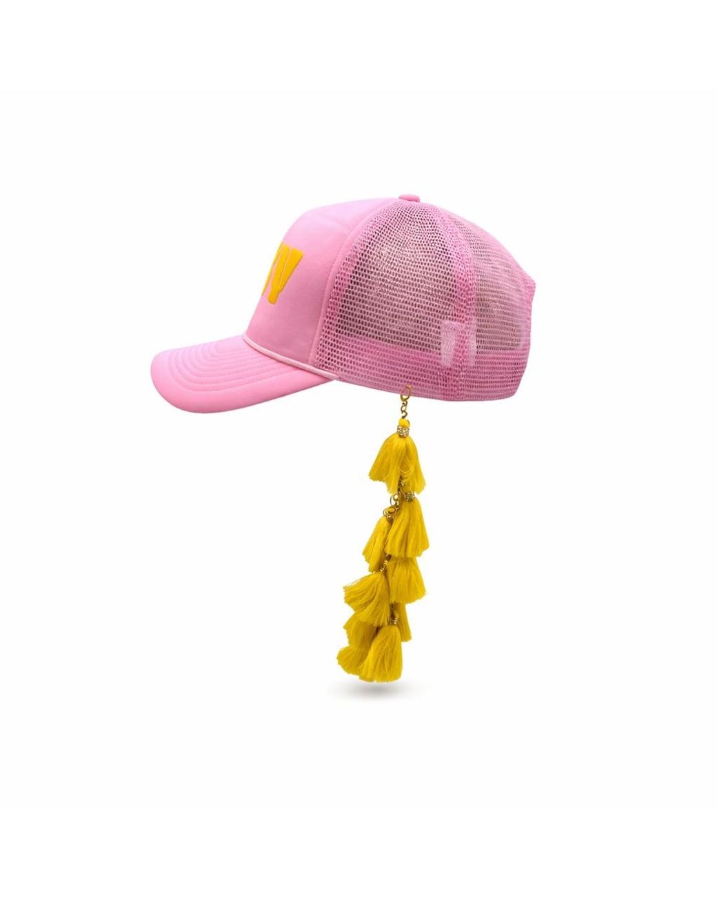Julia Clancey Pink Busy Candy Tasseltastic Tassel Trucker Cap