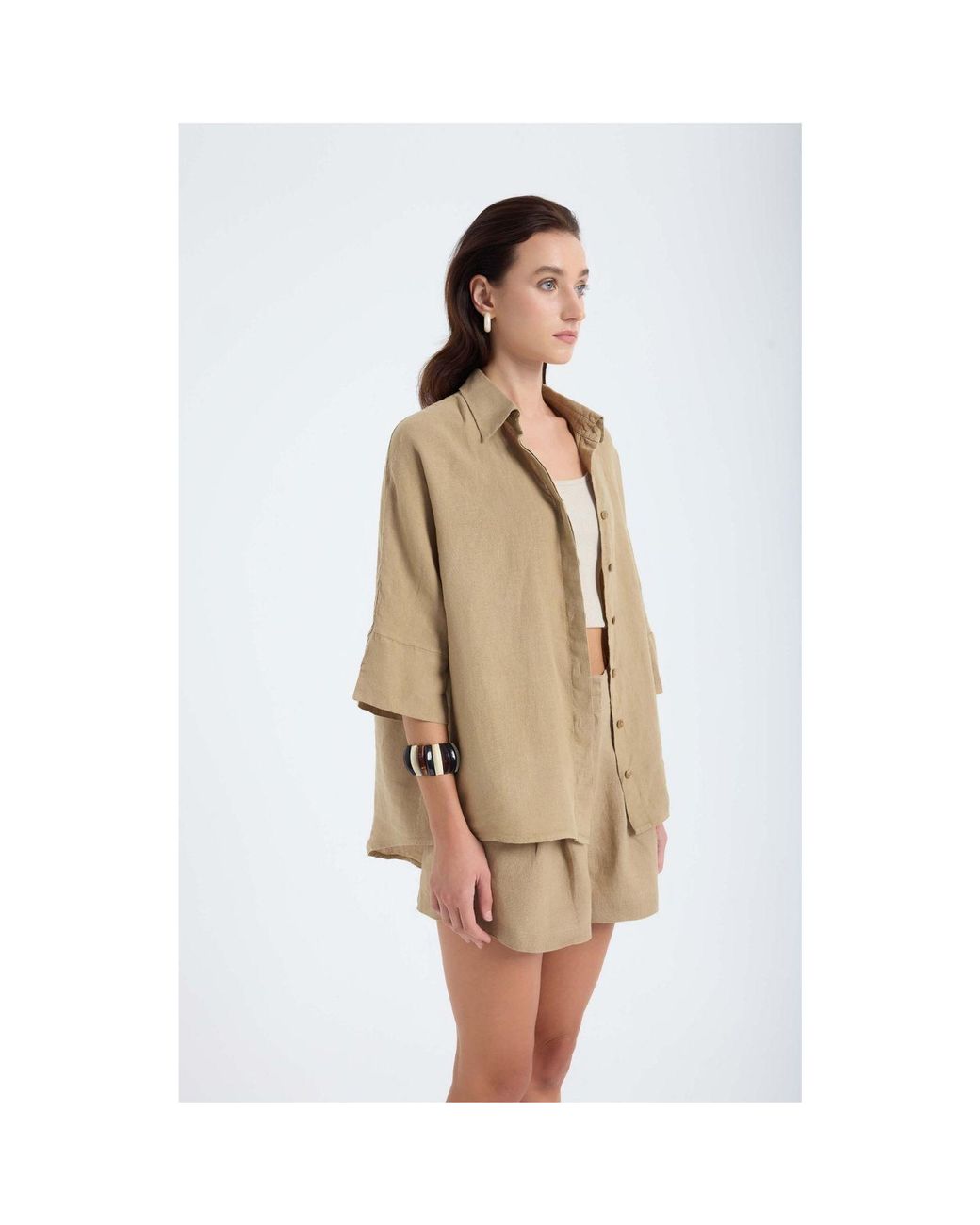 Monlicia Natural Neutrals Iyan Linen Oversize Shirt
