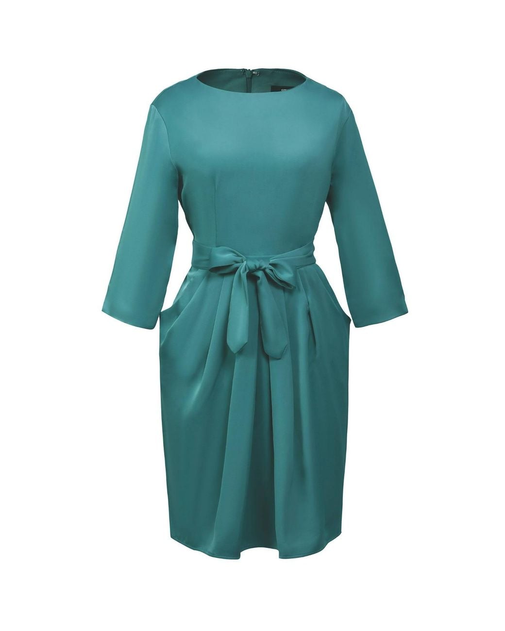 Smart and Joy Blue Pegged Dress With Pleats