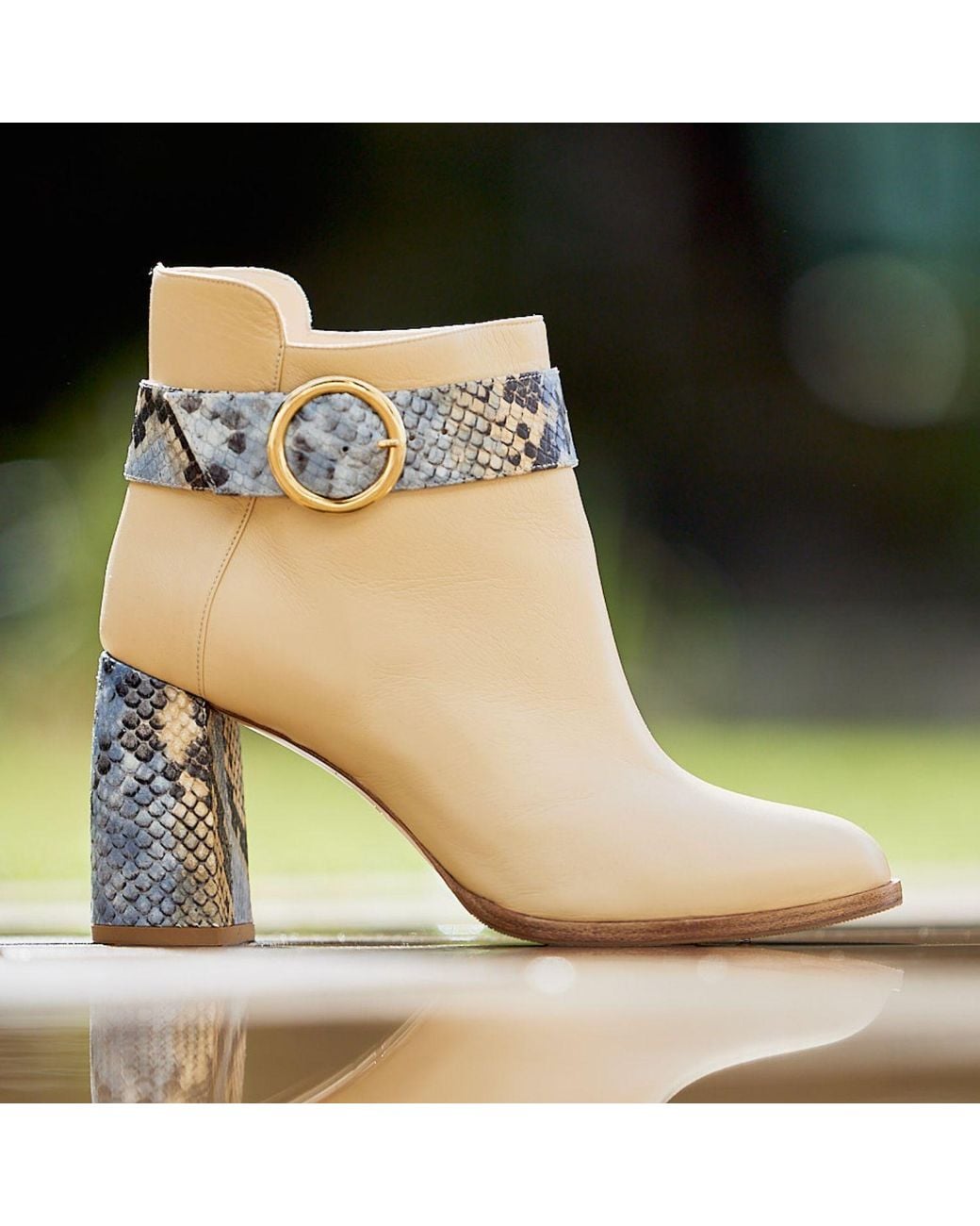Moon D'elle Natural Neutrals Pandia Ankle Boots