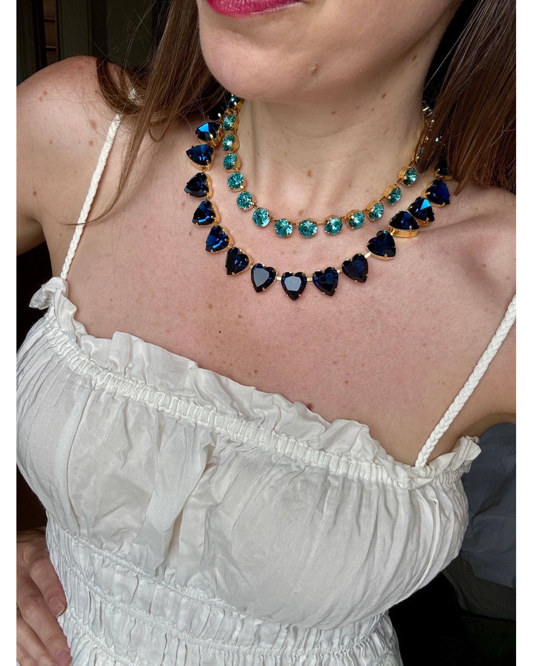 Laura Gray Blue Grace Dark Heart Necklace