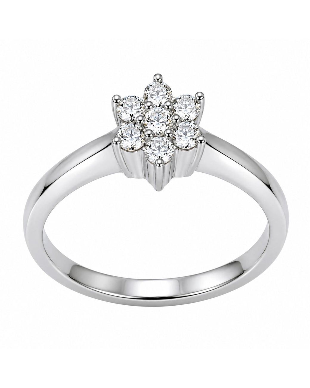 Artisan Metallic 18K Diamond Floral Cluster Ring