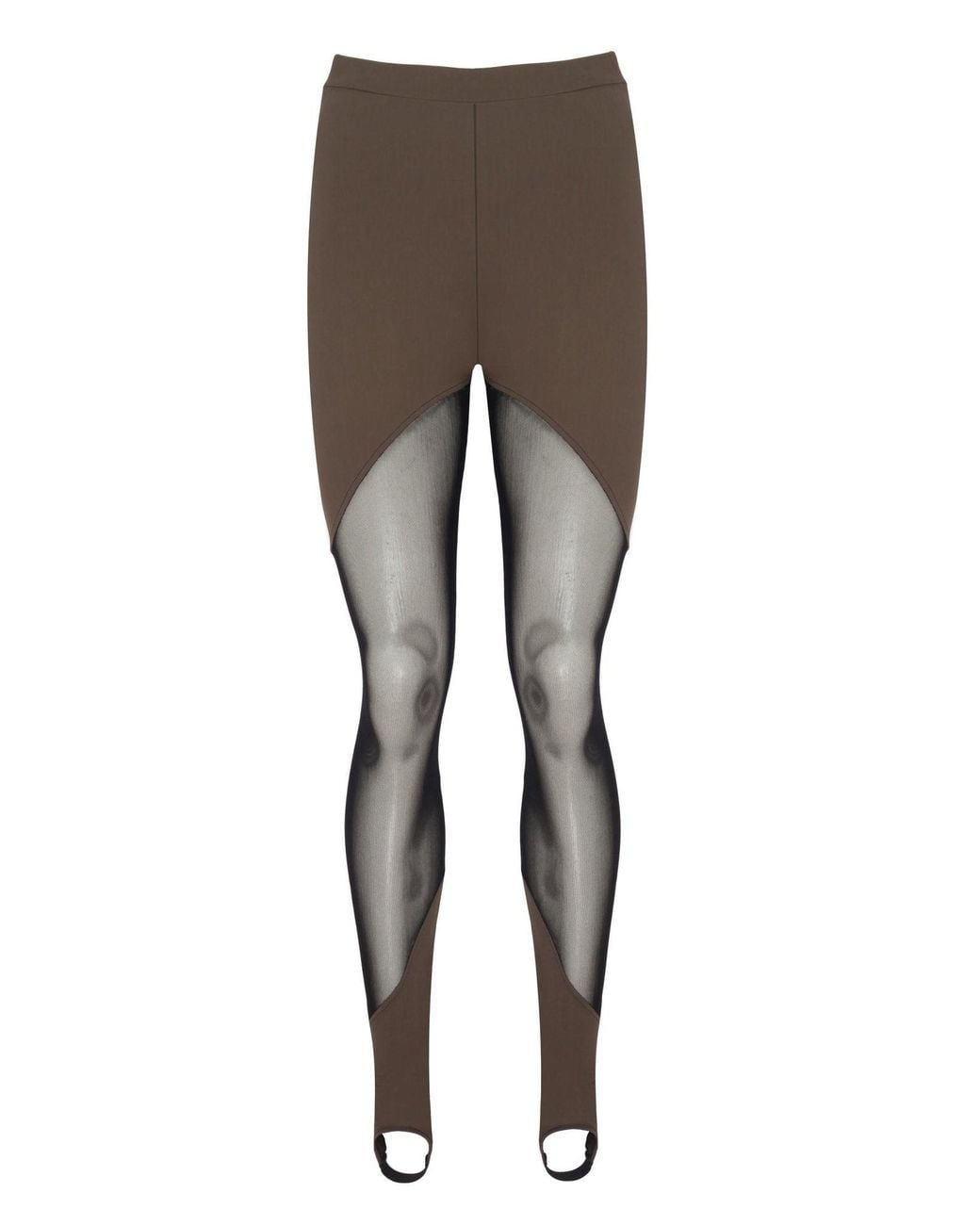 No'design Gray Asymmetric Cut Elastic Hem Khaki Leggings