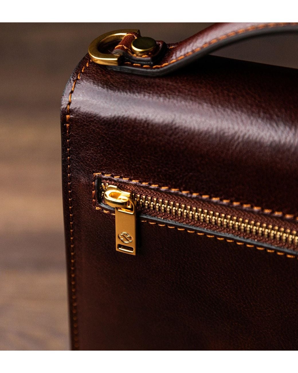 Time Resistance Purple Small Leather Briefcase for men