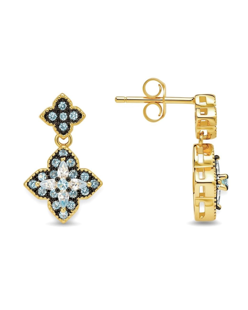 Kylie Harper Metallic London Clover Drop Earrings
