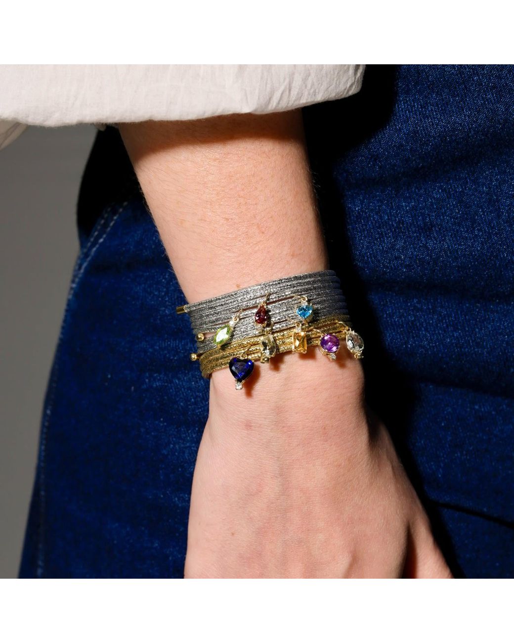 Eyeconic by Samar Ajram Metallic Zodiac Birthstone Magnetic Rope Necklace Bracelet