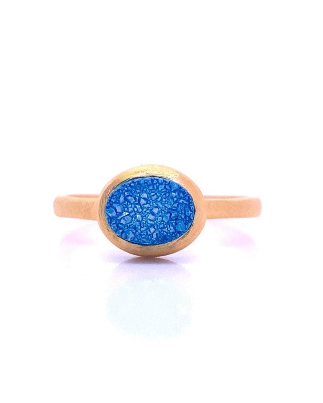 GEM BAZAAR Blue Balls Of Fire Stacking Ring