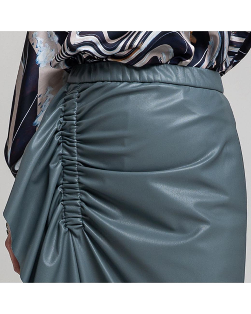 ARTISTA Blue Celeste Sky Gathered Midi Skirt