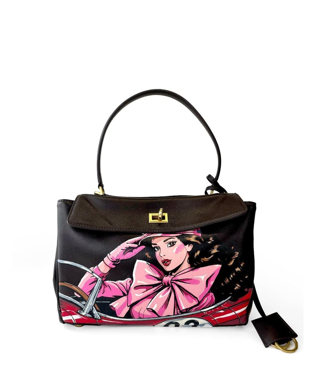Maison Rubaiyat Brown Henriette Hand-Painted Leather Shoulder Bag – Retro Rally