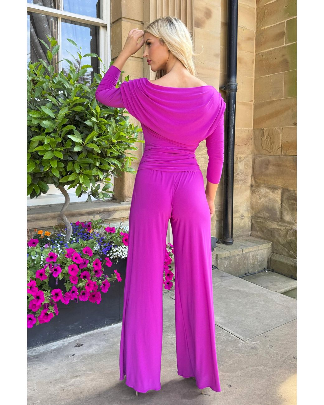 Atom Label Purple Carbon Jumpsuit With Sleeve