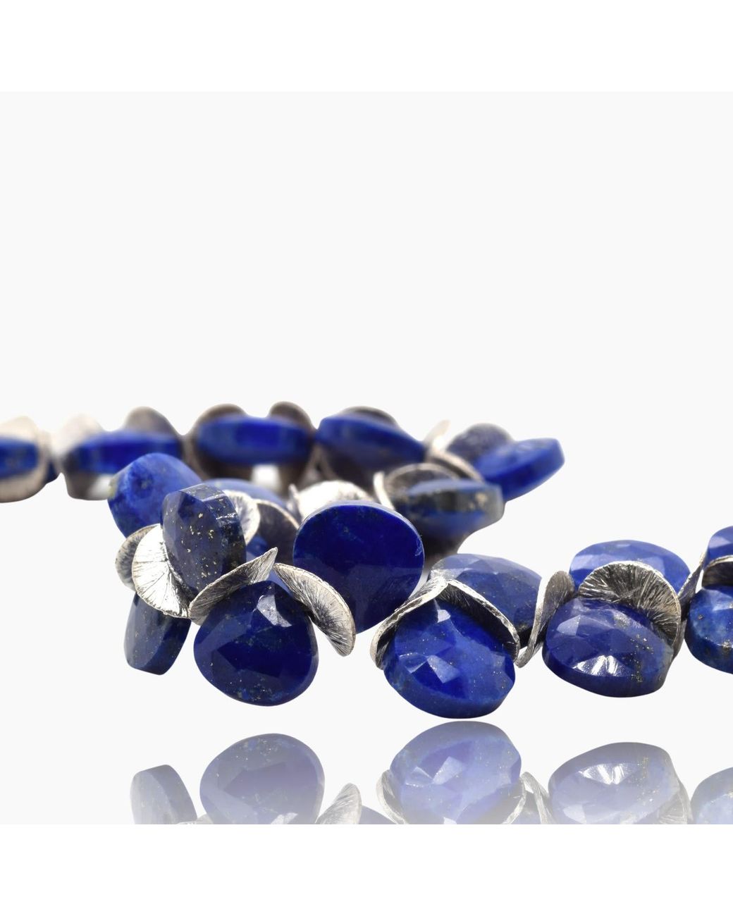 Lori Kaplan Design Blue Signature Lapis Herringbone Sterling Bracelet